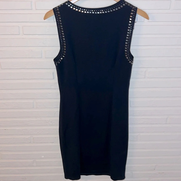 Carmen Marc Valvo Black Studded Mini Fitted Sheath Dress, Women’s Size Small - Picture 7 of 7